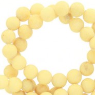 Jade natural stone beads round 8mm mat Sunshine yellow
